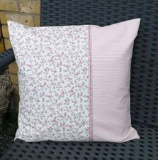 Rosen Kissenbezug, Kissen Hülle, Westfalenstoff, Rosa Blüten Sofakissen Landhaus