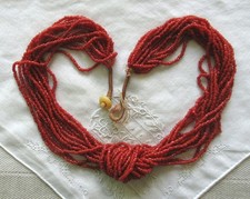 ALTES 14-REIHIGES COLLIER - KORALLE - 48 cm