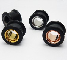 1 Stück Silikon Stahl Flesh Tunnel Ear Silicone Plug Ohr Piercing vergoldet