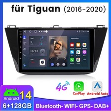 6+128GB Für VW Tiguan 2016-2020 Carplay Autoradio 10"Android 14 GPS NAVI WIFI BT