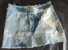 super kurzer Minirock, Mini-Jeansrock, Rock von MOTOR, W 28 / L 34, Baumwolle