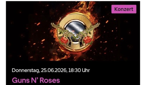 Vip tickets guns roses - 2, n‘