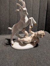 Wallendorf Porzellanfigur Putte Junge Ziegenbock Modell 1491 K. Steiner