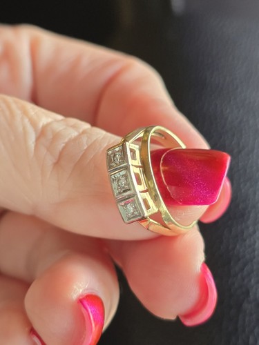 Vintage damenring gelbgold - vintage,