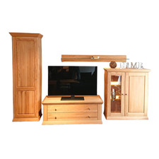 Decker Anbauwand Prato Eiche Massiv Mit Beleuchtung