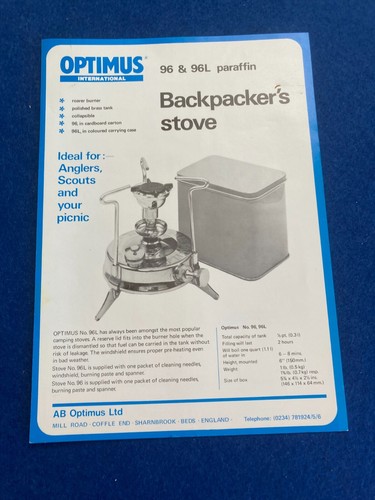 Optimus backpacker kocher - backpacker,