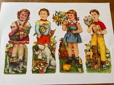 Alte Oblaten Glanzbilder Kinder EAS 3087 B Chromos  Victorian Scraps die cut