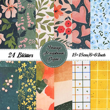 24 Blatt Florales Motivpapier