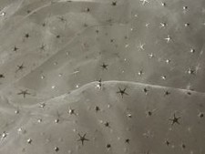 ORGANZA Stoff in CREME Sterne