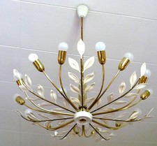 Deckenlampe, floral, Vereinigte Werkstätten München, 14 flammig, 1957