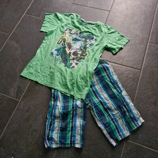 YIGGA Schlafanzug Pyjama Nachthemd grün/bunt Gr. 146 152