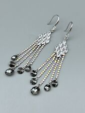 Lange Quastenohrringe mit Swarovski® Kristall und rautenförmige Zirkon Geschenk