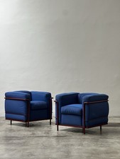 Cassina LC2 Armchair Design Chair Blue Bordeaux Corbusier 1/2