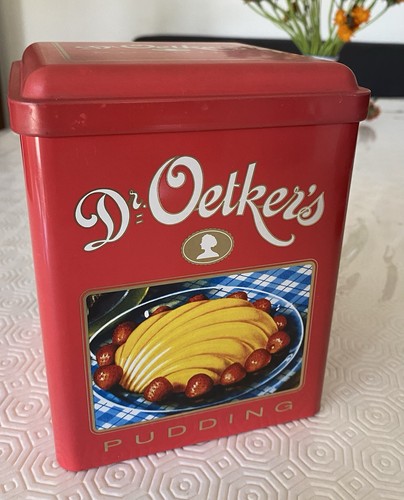 Oetker blechdose pudding - blechdose,