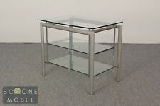Industrial Style Beistelltisch Modern  Glas Tisch Hifi Table Chrom / Glas