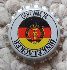 alter Kronkorken von Dinkelacker zur WM 1974 (DDR)