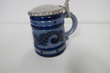 Bierkrug mit Zinndeckel  - Handarbeit Salzglasur