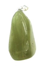 Trommelstein-Anhänger Heliodor Beryll mit 925er Silber-Öse