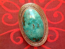 Extravaganter Amazonit Ring - 52 x 34 mm - Sterlingsilber - 925 - Imposant - TOP