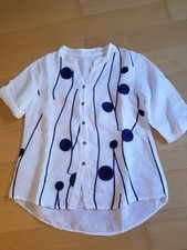 Damenbluse weiß Leinen Gr. M
