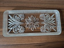 Tablett Kuchenplatte Servierplatte Bleikristall 33 x 15 cm rechteckig