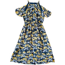 Esprit Edc Sommerkleid Gr 38 Chiffon Streublümchen Print Maxikleid NEU