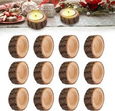 Teelichthalter Holz, 12 Stück