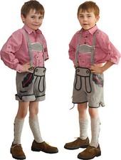 kurze Trachten LederhoseTräger Kinder grau von St. Peter Trachten