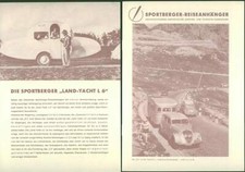 Sportberger Reiseanhänger 1951 Prospekt Wohnwagen Caravan Rothschwaige München