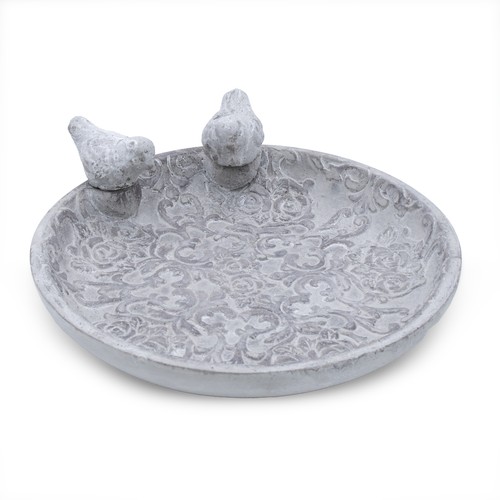 Beton vogeltränke mit figuren - beton,