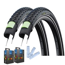 2 x Schwalbe The Green Marathon Reifen + Schläuche + Reifenheber Set - 2026