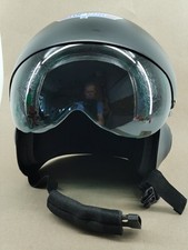 Smiffys Top Gun Deluxe Helm Schwarz Erwachsene mit Visier & Kinnriemen