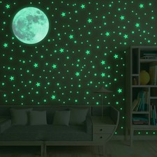 108 Fluoreszierende Mond Sterne AUFKLEBER für Wand/Decke leuchten im Dunkeln