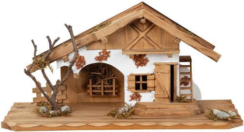Holzhaus krippe 21 cm - holzhaus,