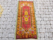 Handgefertigt Vintage Verblasst Traditionell Wollteppich Tribal Läufer Teppich Küche Fußmatte