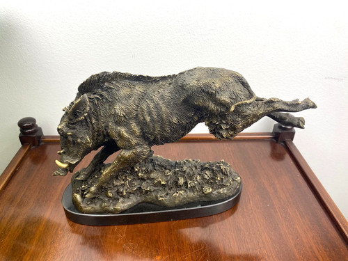 Bronze skulptur wildschwein - bronze,