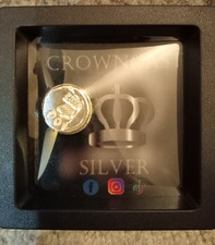 999 Feinsilber 10G Crowncast handgegossen Silber Knopf