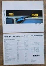 Volvo 740 Kombi TAXI 1989 Prospekt+Preisliste/brochure+prices/broschyr/folleto