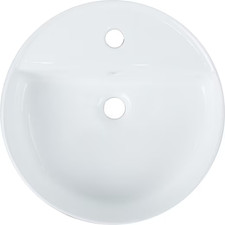 WELLTIME Aufsatz Wasch Becken RONDO Nano Glasur weiß Ø 42 cm x 14,5 cm