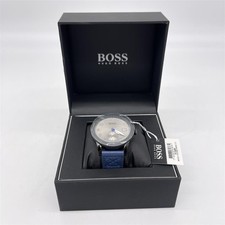 BOSS Analog Quarzuhr für Herren mit Blaues Lederarmband - 1513684