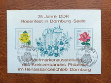 Gedenkblatt DDR - 25 Jahre DDR Rosenfest in Dornburg (Saale), C9-1974-29.06.1974