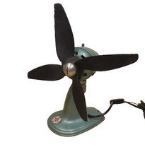 50er 60er Progress Tisch Ventilator  Metall Gummi 2 Stufen  50s 60s Vintage