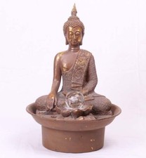 Zimmerbrunnen Buddha Feng Shui Wasser Brunnen Dekoration Raumbrunnen braun Pumpe