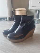 Vagabond Stiefelette Boots Gr.40 Wedges Leder schwarz Plateau bequem