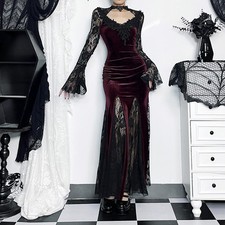 Damen Gothic Spitze Langes