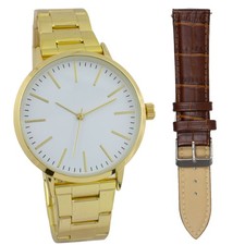 Quarzarmbanduhr 40 mm Herrenuhr japanisches Uhrwerk mit Wechselarmband Leder