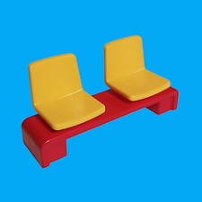 Playmobil - Bank Sitzbank - System X - gelb / rot - Bahnhof