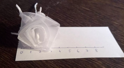 Organza stoffrosen 4cm - organza,