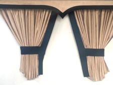 LKW Gardinen Scheibengardinen Beige- Schwarz für Mercedes Actros MP5 und MP4 Neu