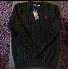 Polo Ralph Lauren Pullover In Schwarz Gr. L 100% Baumwolle Neu mit Etikett